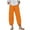 Orange2, variant on Diufon Linen Pants for Women Solid Color Plus Size Wide Leg Pants Summer Capris Pants with Pockets
