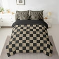 thumbnail image 2 of Erosebridal Buffalo Square Bed in a Bag King size,Black Brown Bedding Sets King Size,Geometric Decoration,Reversible,Ultra Soft,7 Pieces, 2 of 5