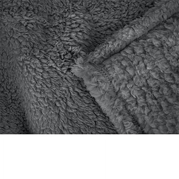 PAVILIA Fluffy Sherpa Throw Blanket for Couch Sofa | Plush Shaggy Fleece Blanket | Soft, Fuzzy, Cozy, Warm Microfiber Throw Solid Blanket, Grey Dark,
