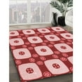 thumbnail image 3 of Ahgly Company Machine Washable Indoor Round Transitional Red Area Rugs, 4' Round, 3 of 7