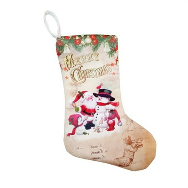 Bolsas de Regalo de Navidad Calcetines Colgantes Artículos Decorativos para Árbol de Navidad Y Decoración Del Hogar, Bolsa de Dulces de Material No Tejido para Niños Regalo de Año Nuevo, Incluye Cuerd