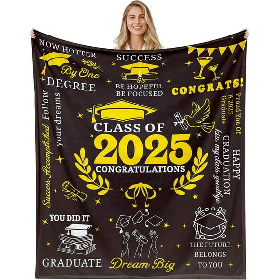Graduation Gifts Blanket 50x60, 2025 Graduation Gifts, Graduation Gifts for Her Him, High School/College Graduation Gifts, Class of 2025 Graduation Gifts, Graduation Decorations Senior 2025 Gifts
