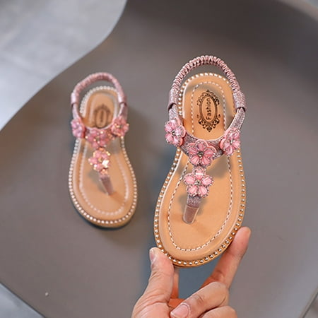 

TALKVE Shoes Floral Sandals Girls Toddler Bling Flip Kids Flop Baby Girl s shoes