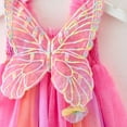 thumbnail image 4 of Huanglei Toddler Girls Sleeveless Butterfly With Wing Tie Dye Rainbow Tulle Holiday Party Costume Dress Dance Party Dresses Clothes, 4 of 5
