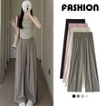 thumbnail image 5 of Pants Women All-match Elastic Waist Daily Straight Leisure Loose Korean Style, 5 of 8