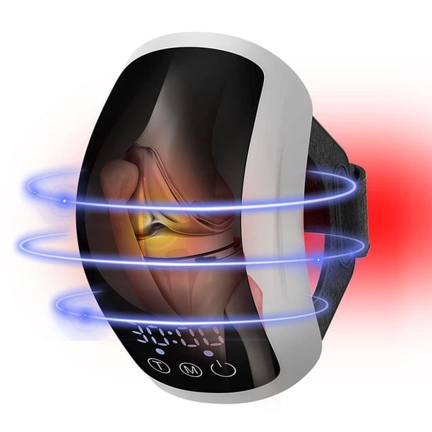 Masseur De Genou Sans Fil Comfier - Chauffant, Vibrations, Rechargeable, Noir, Modèle CF-5318C