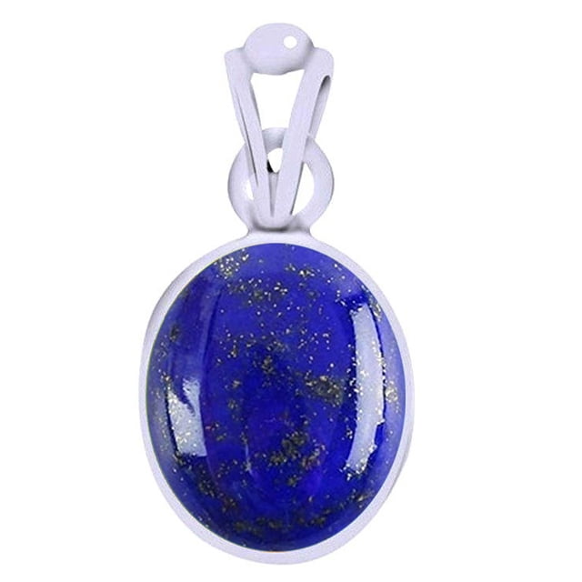 Divya Shakti 6.25-6.50 Carat Lapiz Lapis Lazuli Pendant Locket ( Lajward Stone Silver Pendant ) 100% Original AAA Quality GemStone