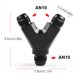 thumbnail image 5 of Riwesomey Adaptador de acoplador de unión de aluminio de 3 vías para coche Y bloque de combustible conector de aceite reparación profesional accesorio Vehículos, repuestos y accesorios Mis AN10 Riwesomey VI017894-01B, 5 of 6