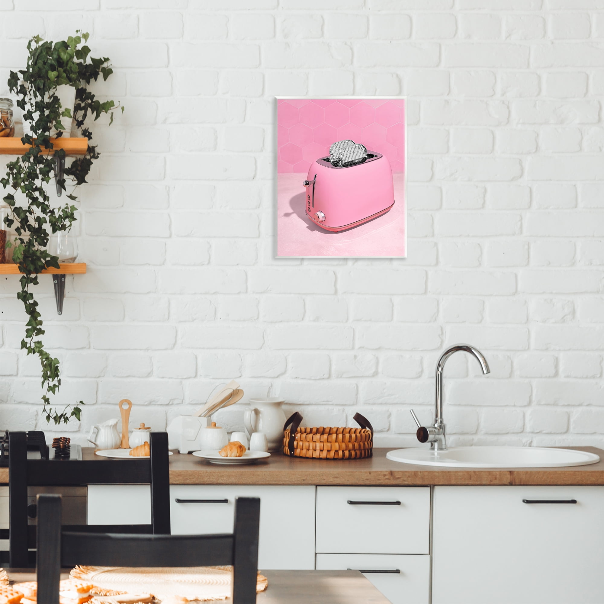 Stupell Industries Disco Toaster over Pink Wall Plaque Art, design by LISH Creative