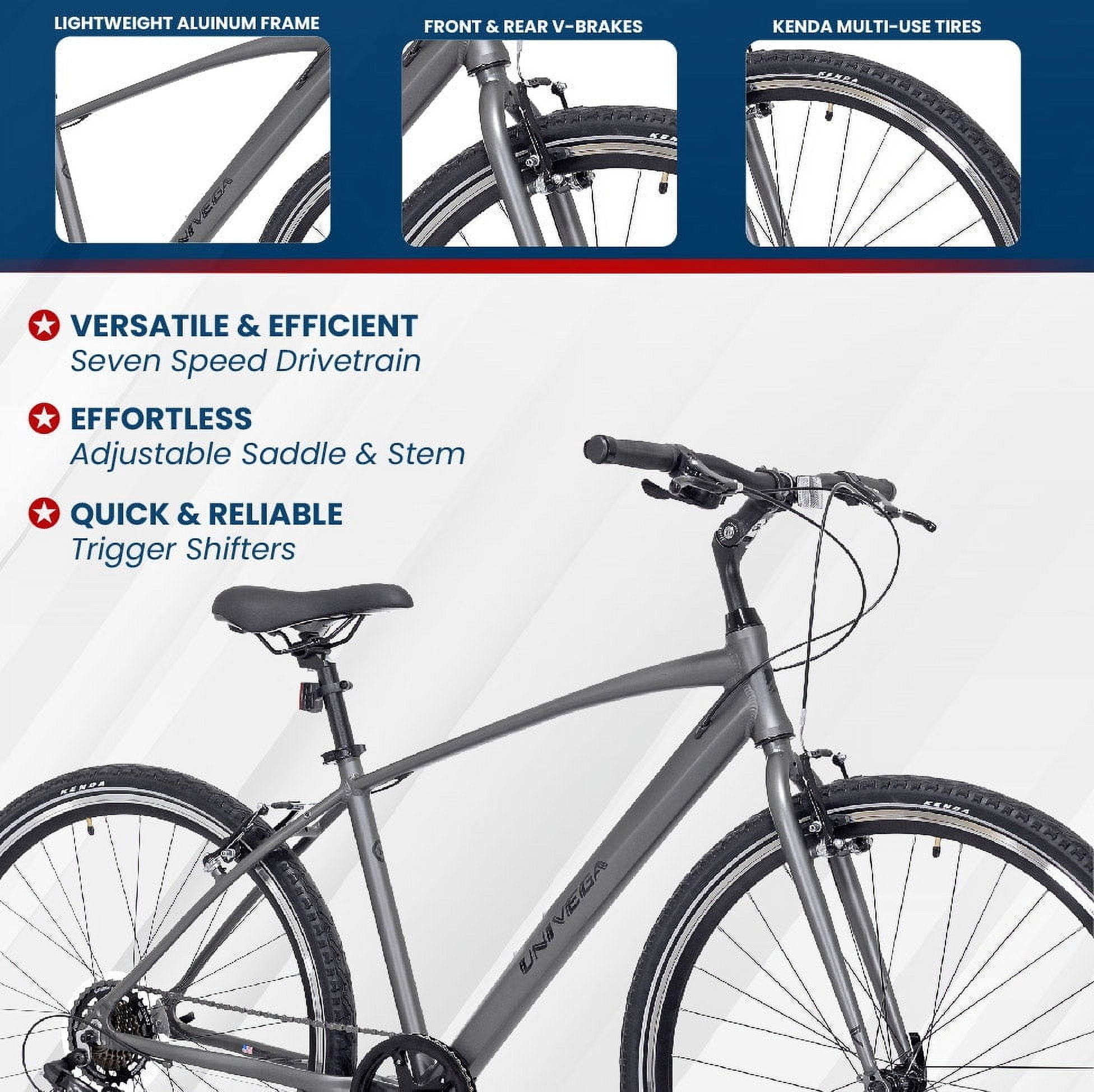 Univega - 700C USA Voyage 1.0 Adult Bicycle, Extra Large, Charcoal