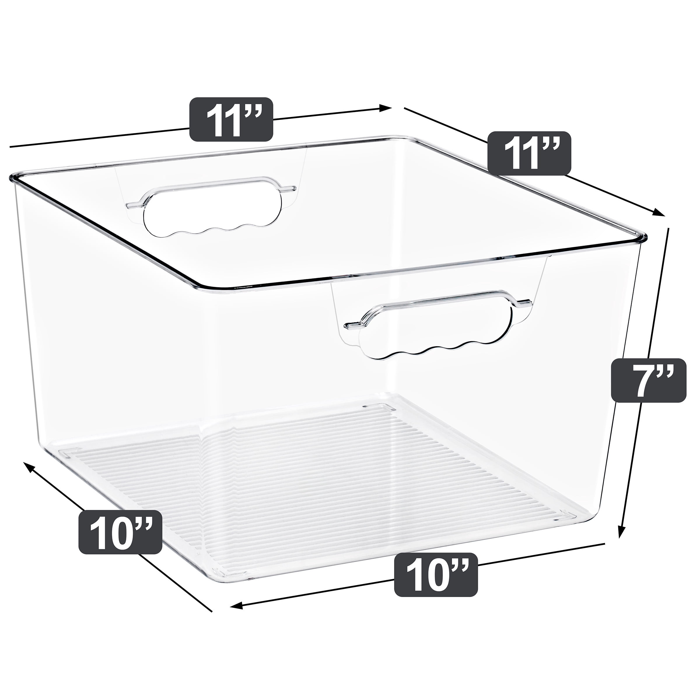 Sorbus 8-Pack Clear Stackable Storage Bins with Handles, BPA-Free Large Square Organizers