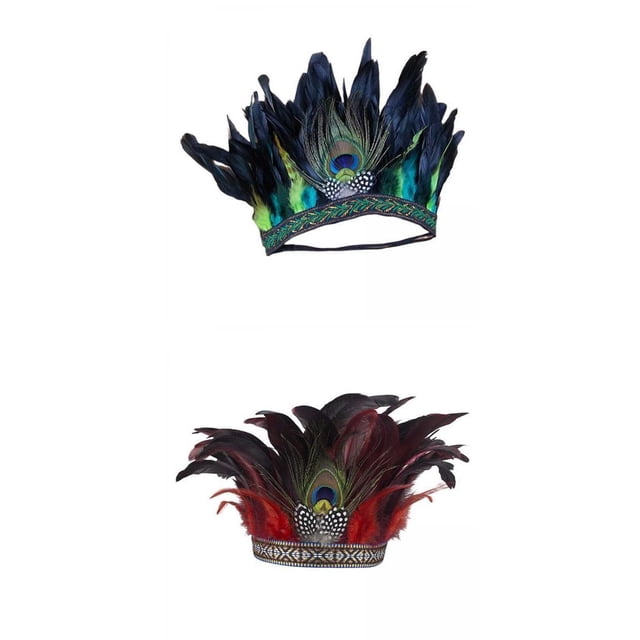 Tocado de plumas Sunnimix 2 Piezas para Fiesta Halloween Mujeres niños