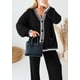 thumbnail image 5 of Conjunto Lounge PRETTYGARDEN Cardigan Negro y Pantalón de Pierna Ancha XL, 5 of 8