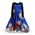thumbnail image 1 of LilyLLL Womens Christmas Midi Dress Long Sleeve Xmas Party Swing Skater Dresses, 1 of 4