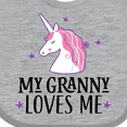 thumbnail image 4 of Inktastic My Granny Loves Me Unicorn Girls Baby Bib, 4 of 4