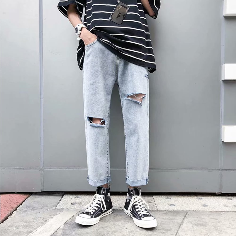 korean style men's jeans