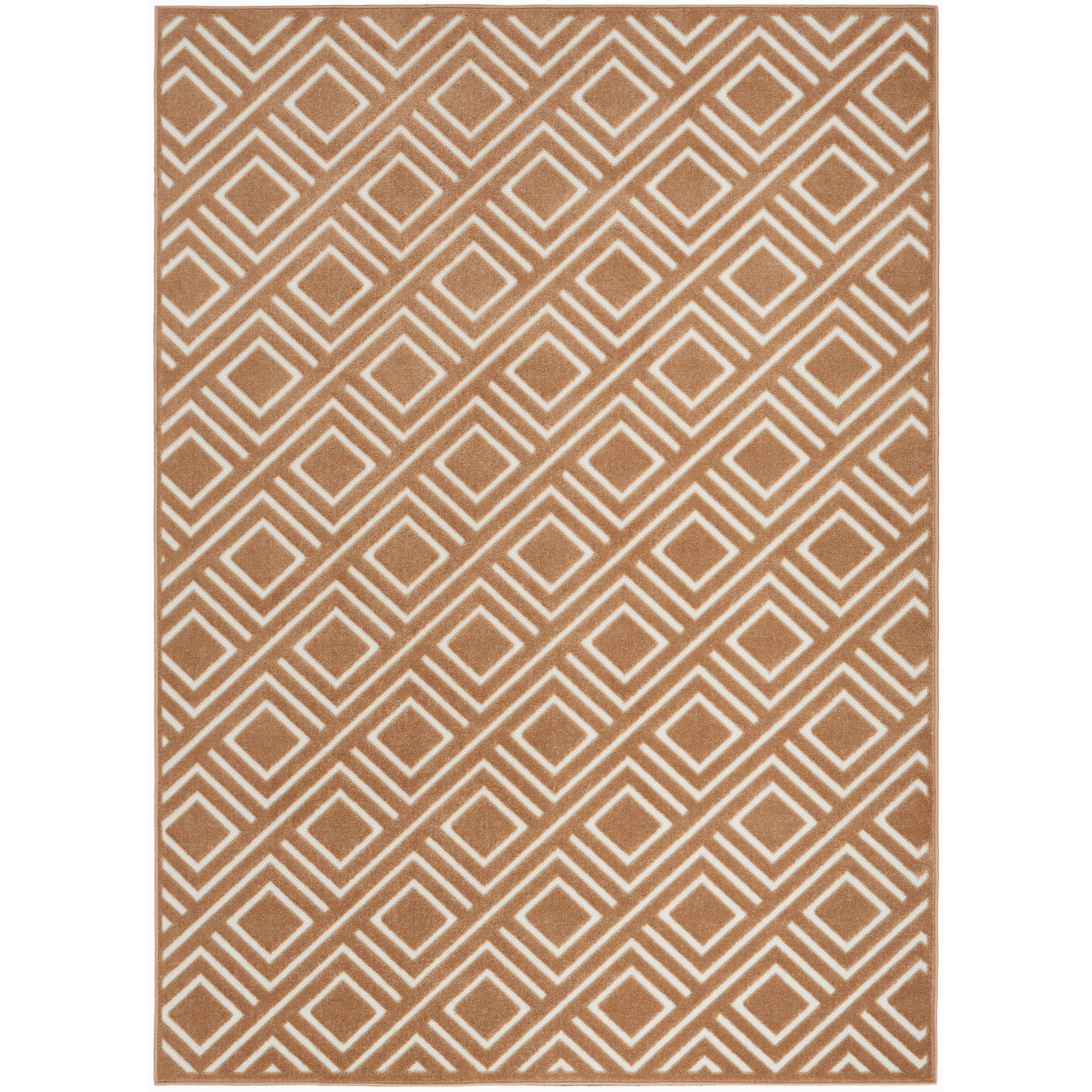 Nourison Care Free 5'3" x 7' Copper Modern Indoor Rug