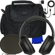 Ultimaxx Essential WH-1000XM4 Wireless Noise-Canceling Over-Ear Headphones Bundle (Black) - Includes: Water-Resistant Gadget Bag & More (7pc Bundle)