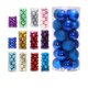 thumbnail image 1 of Bola de adornos de 24 quilates, bolas de árbol de Navidad multicolor, decoración navideña para decoración de fiesta de bodas, 2,36 pulgadas, azul oscuro Adepaton ZFSDFLD10, 1 of 5
