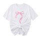 thumbnail image 1 of Primavera Top Mujeres Moda Casual Nueva Cinta de Arco Impresa Cuello Redondo Camiseta de Manga Corta, Camiseta de Cuello Tripulado, 1 of 8