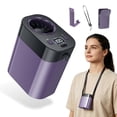thumbnail image 2 of CoreLiving Portable Fan, Rechargeable Waist Fan and Personal Clip on Fan with 3 Speeds Strong Airflow, Hands Free Wearable Cooling Body Fan for Outdoor Work, Purple, 2 of 9