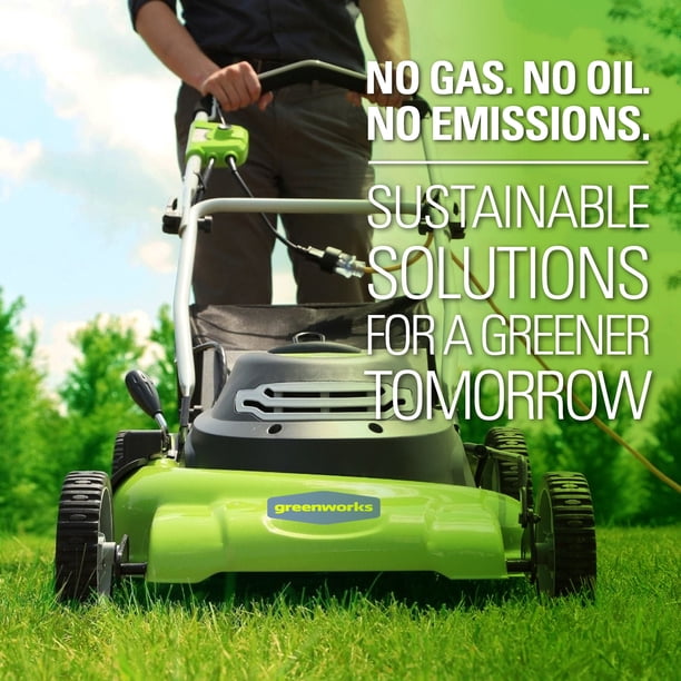 Greenworks 20-Inch 12 Amp Corded Lawn Mower 25022 - Walmart