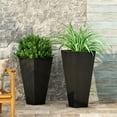 thumbnail image 2 of GDF Studio Fardeen Outdoor Modern Medium and Small Cast Stone Planter Set, Black, 2 of 9