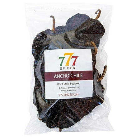 4oz Ancho Poblano Dried Whole Chiles Peppers, Chili Pods for Authentic Mexican Food, Chile Seco