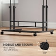 thumbnail image 5 of XiHuaZhaoChen Height Adjustable Standing Desk with Power Outlets, Stand Up Desk with Tiltable Tabletop, Lockable Wheels, Bottom Shelf, Rolling Workstation for Home Office, Black, 5 of 10