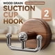 thumbnail image 1 of Acabado multifuncional de gancho de succión en madera | Organizador de doble brazo de alta resistencia | Instalación impermeable y sin taladro para baño y cocina | ABS y Madera | Almacenamiento, 1 of 9