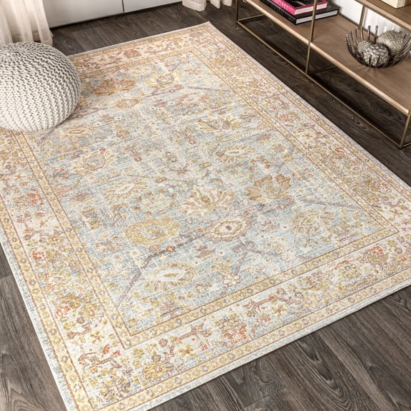JONATHAN Y MODERN PERSIAN 4 x 6 Area Rug, Alba Faded Peshawar - Light Blue/Ivory, MDP304D-4