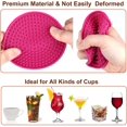 thumbnail image 3 of for Drinks , Perfect Silicone Drink s Set of 8, Non-Stick for Coffee Table, Wooden Table, Heat Resistant Set with Deep Grooved, s Fit All Cups(Rose Red), 3 of 7