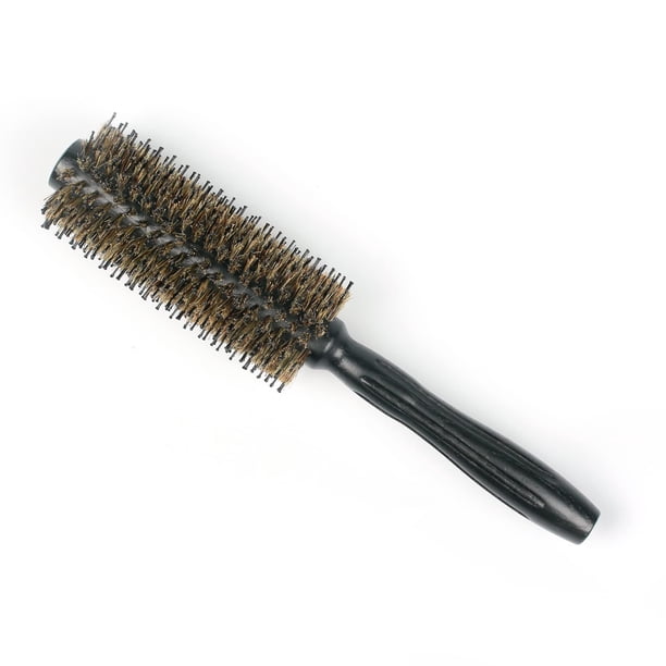Cepillo de pelo redondo con cerdas naturales de jabalí y nailon, cepillo redondo de 2 pulgadas de diámetro, estilo secado con secador y cabello rizado (16 filas)