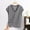 Black, variant on LADIGASU Women's Casual Loose Stripe V Neck Summer Thin Edition Short Sleeved Pajamas Tops