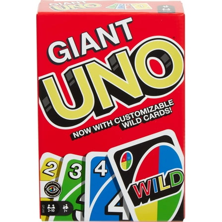 Mattel Games Giant UNO Card Game for Kids, Adults & Family Night with Oversized & Features for 2 to 10 Players C65