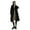 Black M, variant on Women Winter Overcoat Turn-down Collar Pockets Solid Color Double-breasted Thickened Loose Fit Coat Thermal Long Sleeved Commuting Dating Spring Fall Winter Coat