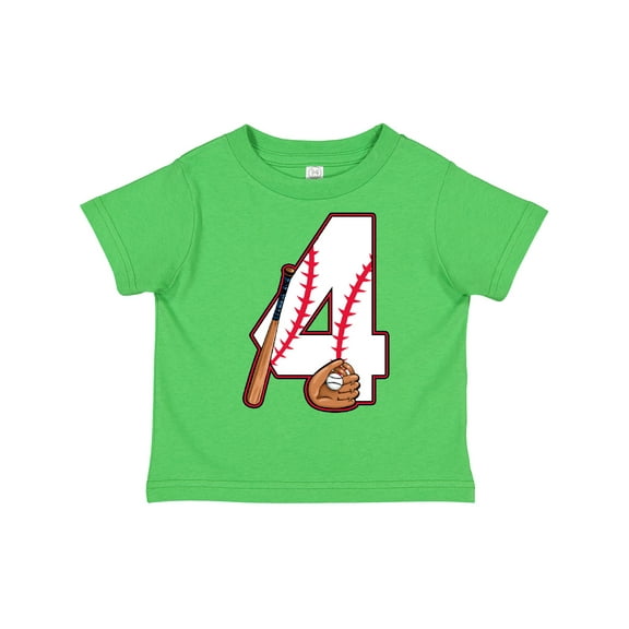 Inktastic Baseball Fourth Birthday Four Years Old Boys or Girls Toddler T-Shirt