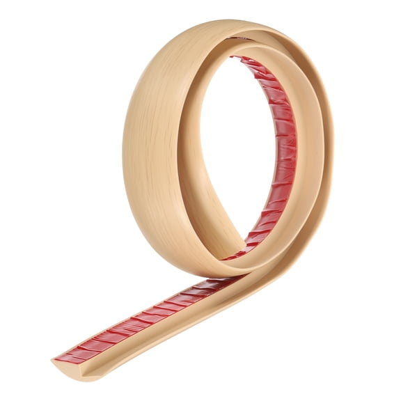 Uxcell Floor Transition Strip 1.6" 3.33ft Self Adhesive Carpet to Tile Transition Edging Trim for Uneven Floors Height 7mm, Beige Wood Grain