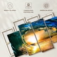 thumbnail image 6 of Elephant Stock Sunset Ocean Wave Wall Art - Horizontal Multi Panel Canvas - Living Room Wall Decor - Beach Multi Panel - Blue And Teal Decor - 36" x 22", 6 of 8