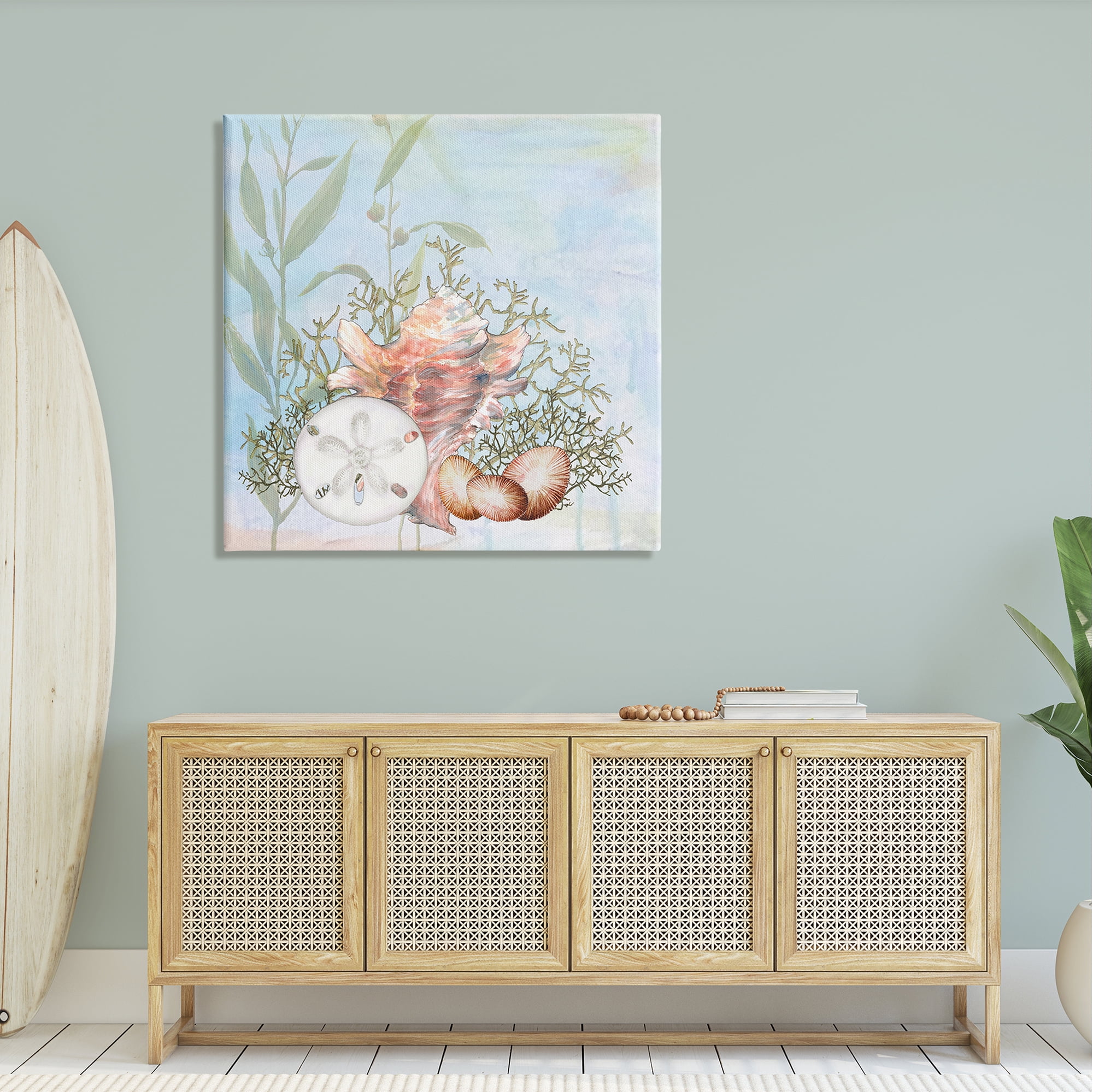 Stupell Industries Sea Life Coral Seashells Botanicals Underwater Ocean Canvas Wall Art, 36 x 36, Design by Diannart