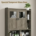 thumbnail image 3 of Vabches Over The Toilet Storage Cabinet,Freestanding Bathroom Toilet Rack with Glass Doors and Adjustable Shelves for Restroom, Bathroom, Laundry,Gray, 3 of 6