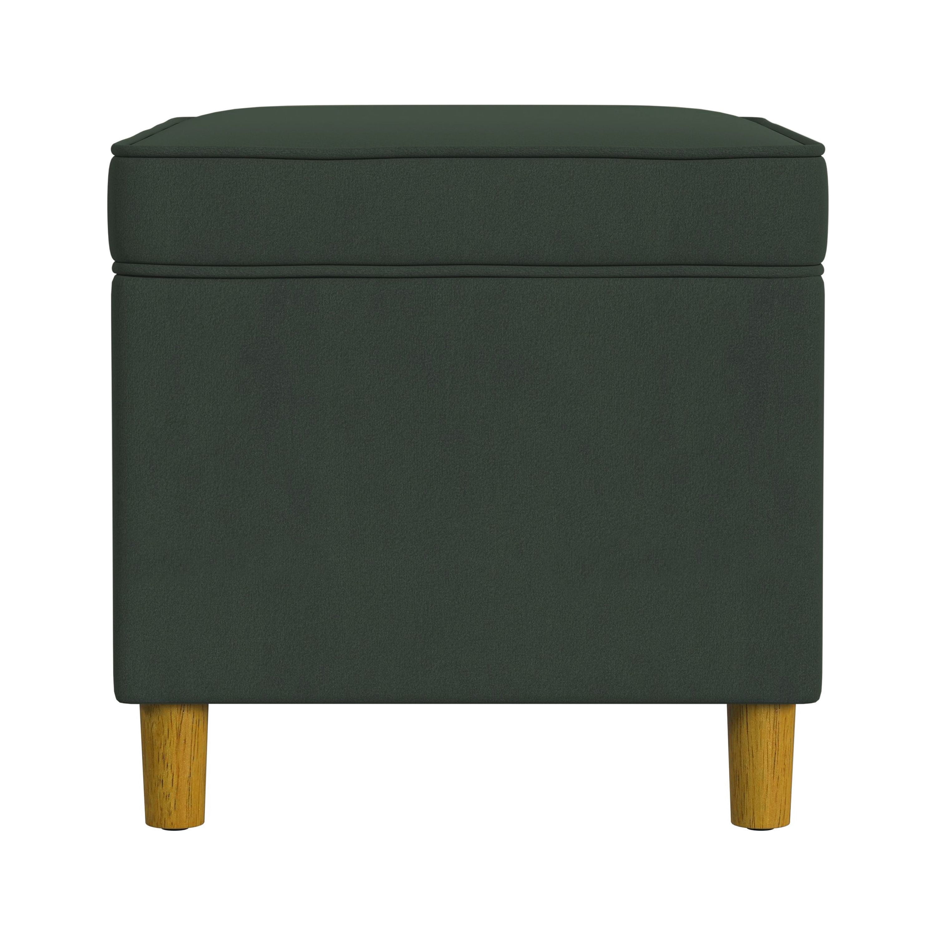 HomePop Dinah Storage Ottoman, Loden Green Velvet