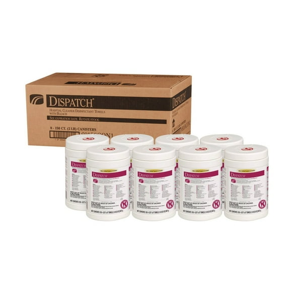 Clorox Healthcare 69150 6-3/4 in. x 8 in. Dispatch Cleaner Disinfectant Towels (8/Carton)