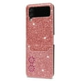 thumbnail image 6 of Phone Case for Samsung Galaxy Z Flip 5 Wallet Cover, Magnetic Closure Folio [Credit Card Holder] Bling Glitter PU Leather Shockproof Lightweight Cell Accessories Women,Rosegold, 6 of 10