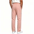 thumbnail image 4 of Sport Drawstring Mens Straight Leg Pants,Zipper Pocket Slim Versatile Solid Sweatpants Casual,Fitness Exercise or Hiking Travel Daily Outdoor Wear,Pink,XXL, 4 of 5