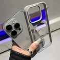 thumbnail image 1 of Matte Natural Titanium magnetic charging phone case for iPhone 16 15 14 13 12 11 Pro Max Plus Mini magsafe shockproof hard cover Titanium Gray For iPhone 16 Plus, 1 of 5