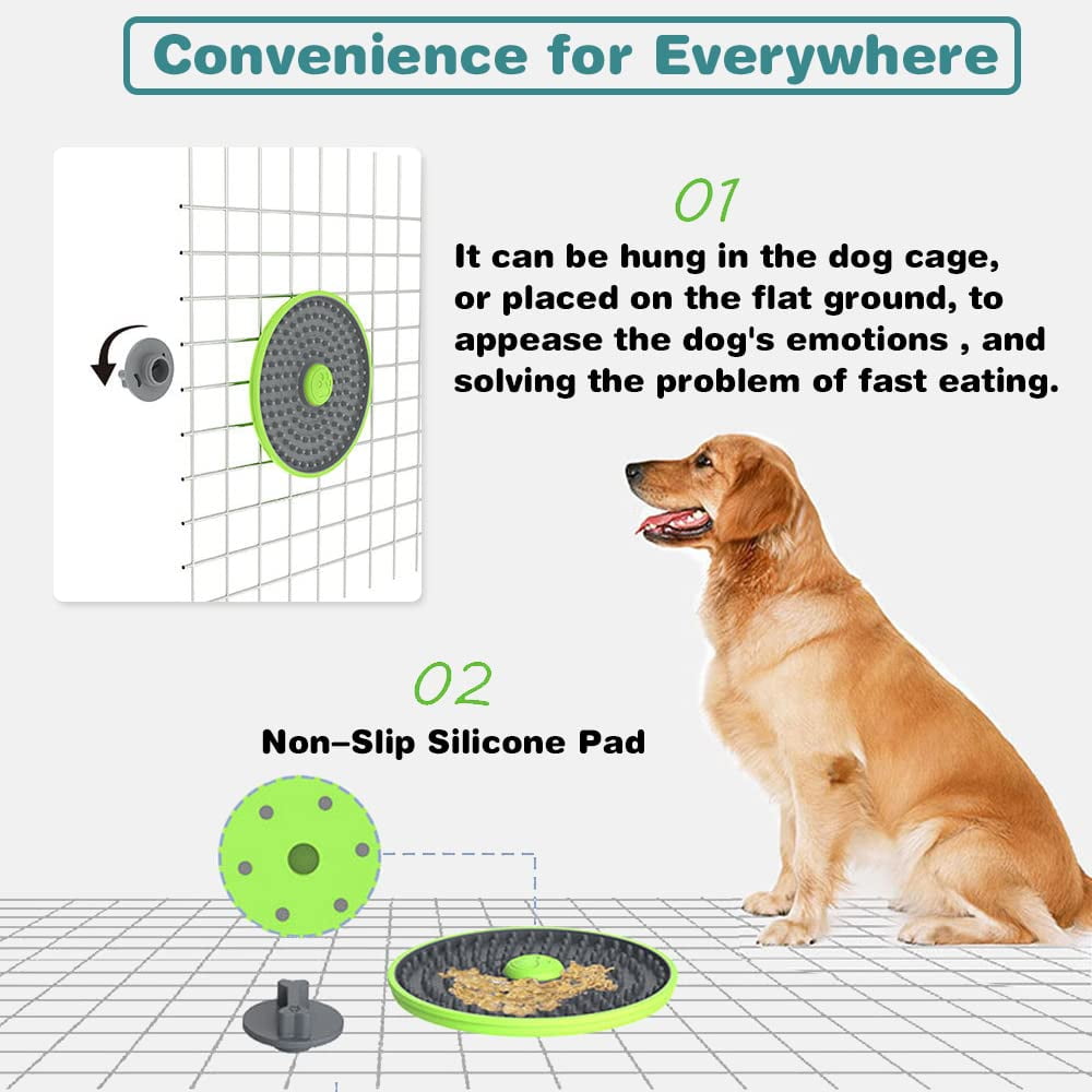 XINSZLIN Dog Crate Training Toys/Dog Training Aids，Lick Mat  for Dogs, Dog Crate Lick Pads Slow Feeder，Peanut Butter Toy for Crate  Training, Secures to Crate, Reduces Anxiety (Gray-Green) : Pet Supplies