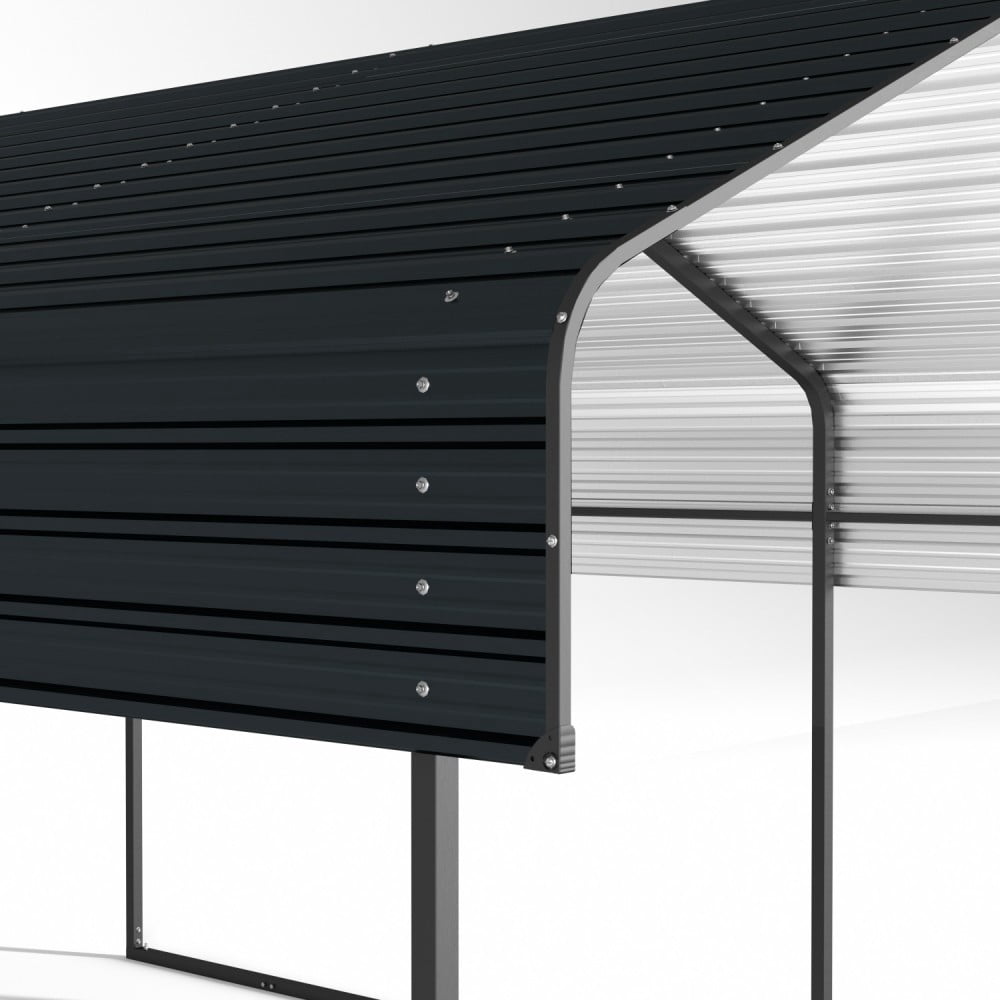 NOBOLEA Metal Carport, Heavy-Duty Steel Car Canopy with Reinforced Frame, Weather-Resistant Outdoor Shelter for Cars, Boats, and Equipment, Grey