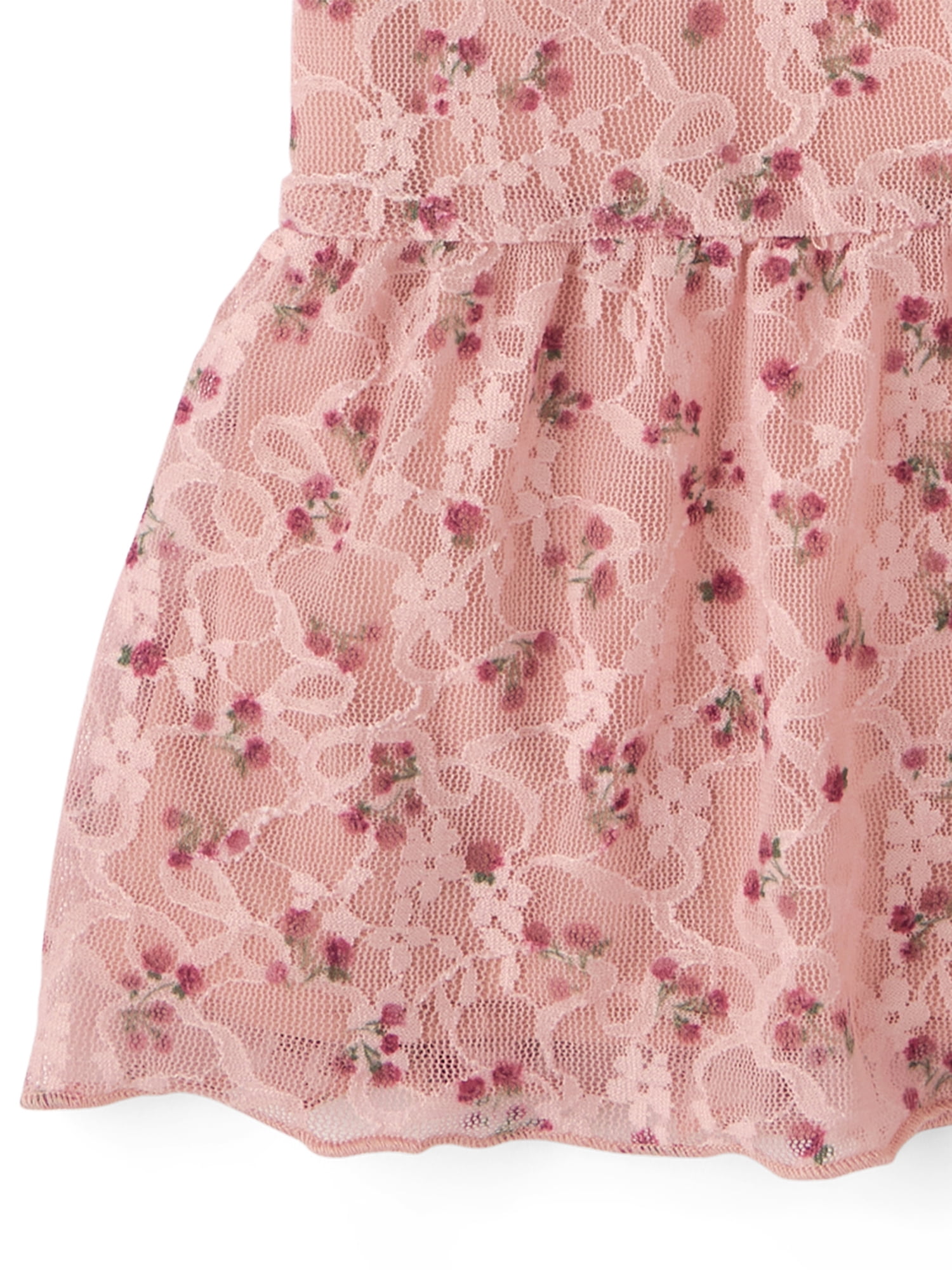 The Children's Place Girls Short Puff Sleeve Floral Lace Hanky Hem Top, Sizes XS-XXL
