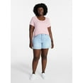 thumbnail image 2 of Terra & Sky Women's Plus Size Scoop Neck Rib Tee with Short Sleeves, Size 0X-5X, 2 of 5